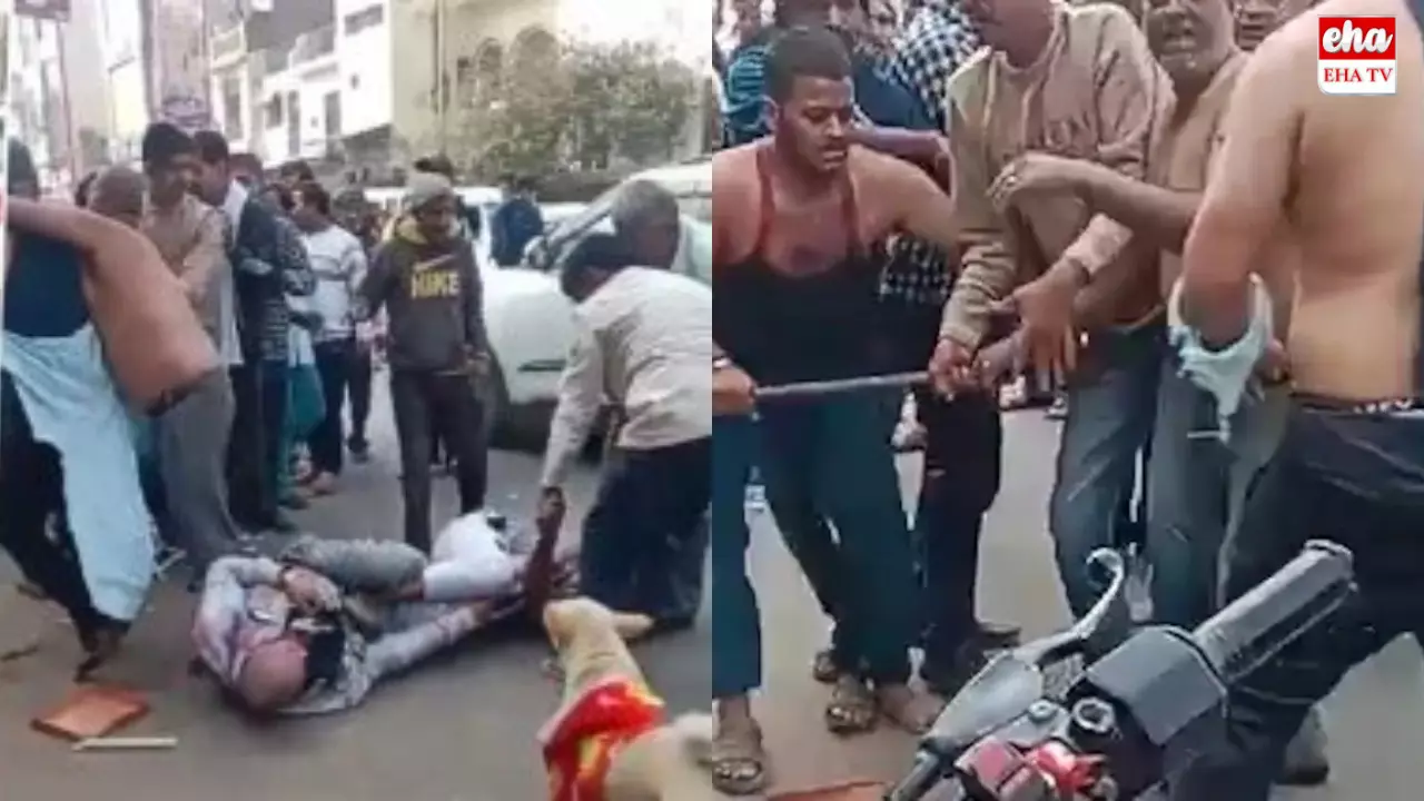 Shopkeepers Fighting : నడిరోడ్డుపై పొట్టు పొట్టు కొట్టుకున్న వ్యాపారులు Shopkeepers Fighting : నడిరోడ్డుపై పొట్టు పొట్టు కొట్టుకున్న వ్యాపారులు