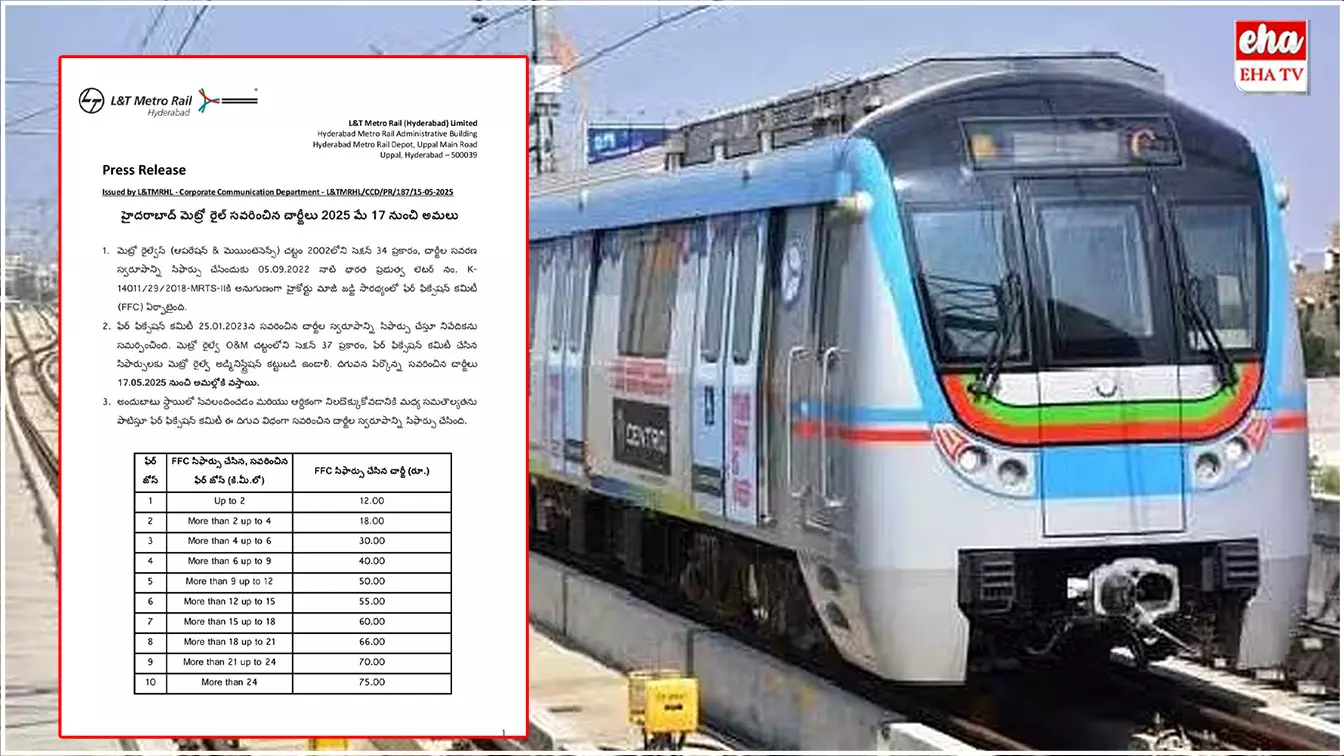 Hyderabad Metro Charges : మెట్రో ప్రయాణికులకు షాక్.. ఛార్జీల పెంపు Hyderabad Metro Charges : మెట్రో ప్రయాణికులకు షాక్.. ఛార్జీల పెంపు