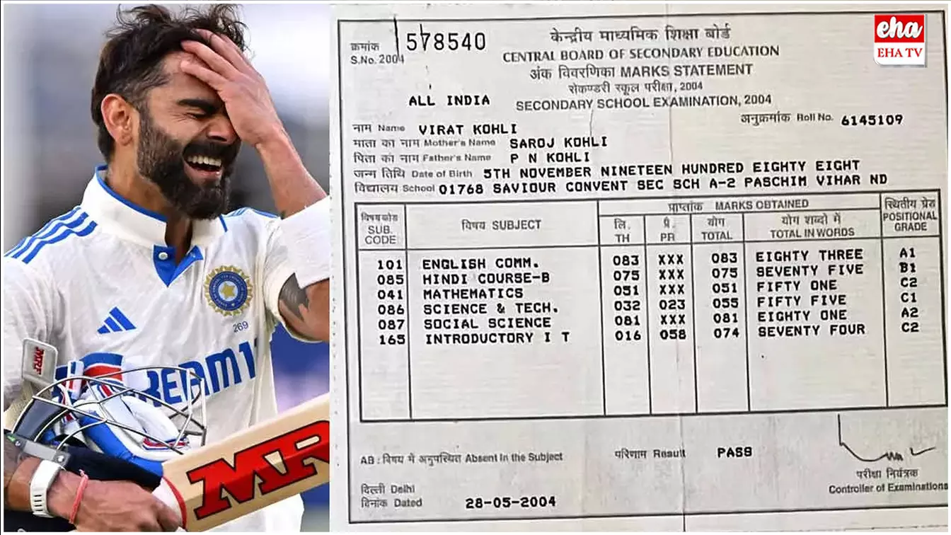 Virat Kohli : విరాట్ కోహ్లీ టెన్త్ మార్క్ షీట్ వైరల్...నిజమా, ఊహాగానమా? Virat Kohli : విరాట్ కోహ్లీ టెన్త్ మార్క్ షీట్ వైరల్...నిజమా, ఊహాగానమా?