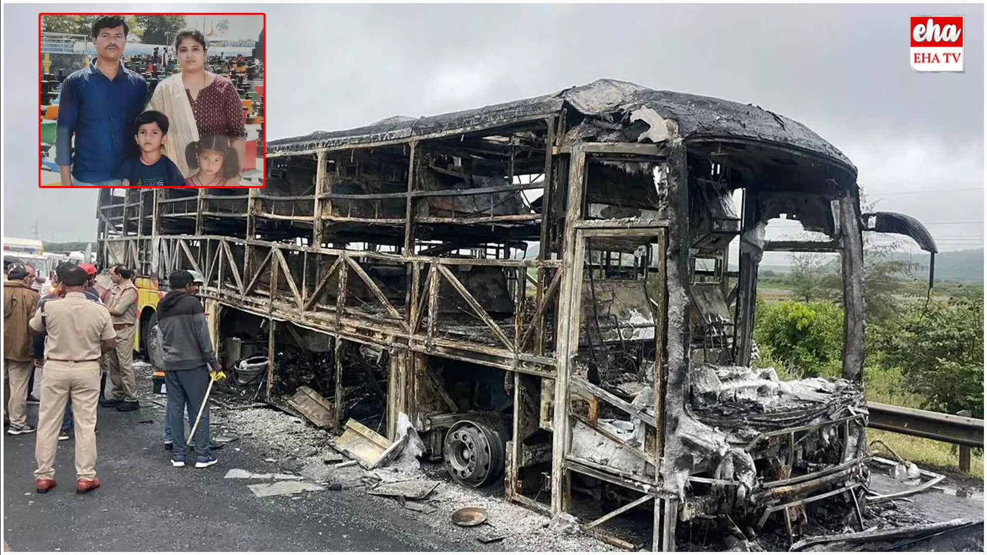 Kurnool Bus Fire Tragedy :  కర్నూలు జిల్లాలో దగ్ధమైన ప్రైవేట్ ట్రావెల్స్ బస్సు... 20 మంది మృతుల వివరాలివే..! Kurnool Bus Fire Tragedy :  కర్నూలు జిల్లాలో దగ్ధమైన ప్రైవేట్ ట్రావెల్స్ బస్సు... 20 మంది మృతుల వివరాలివే..!