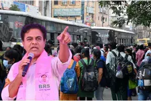 RTC Bus Fares : పెంచిన RTC చార్జీలపై అసెంబ్లీలో మాట్లాడండి..! మీరు ఓటేసిన కాంగ్రెస్‌ను అడగాలన్న KTR..!