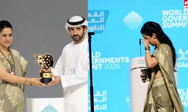 Indian teacher awarded: భారత ఉపాధ్యాయురాలికి దుబాయ్‌ క్రౌన్ ప్రిన్స్‌ చేతుల మీదుగా  గ్లోబల్ టీచర్ ప్రైజ్..!